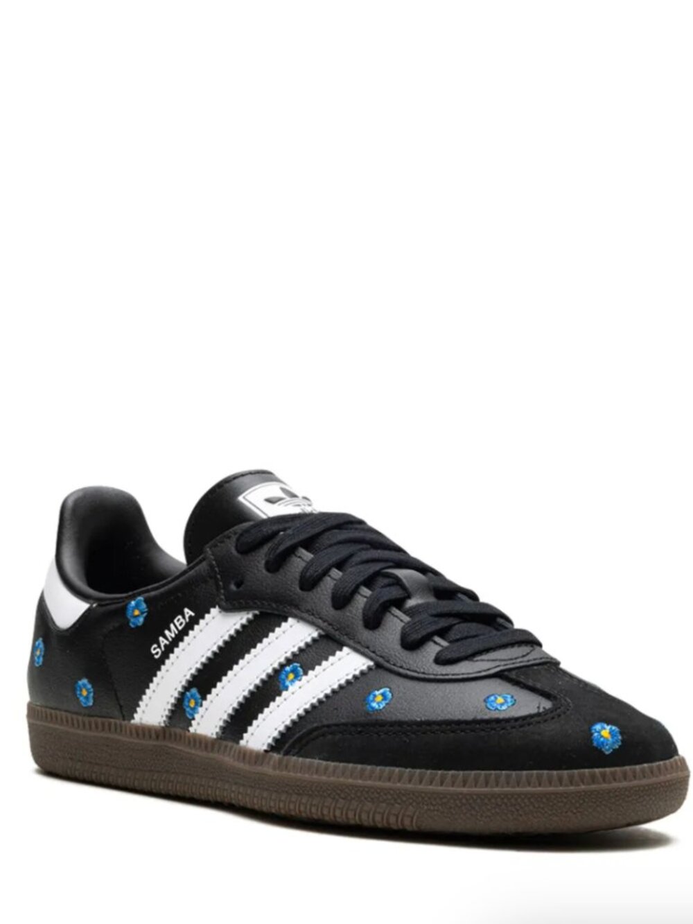 ADIDAS OriginaSamba OG Blue Flower Embroidered Sneakers Shoes Womens US 10 ~ NIB